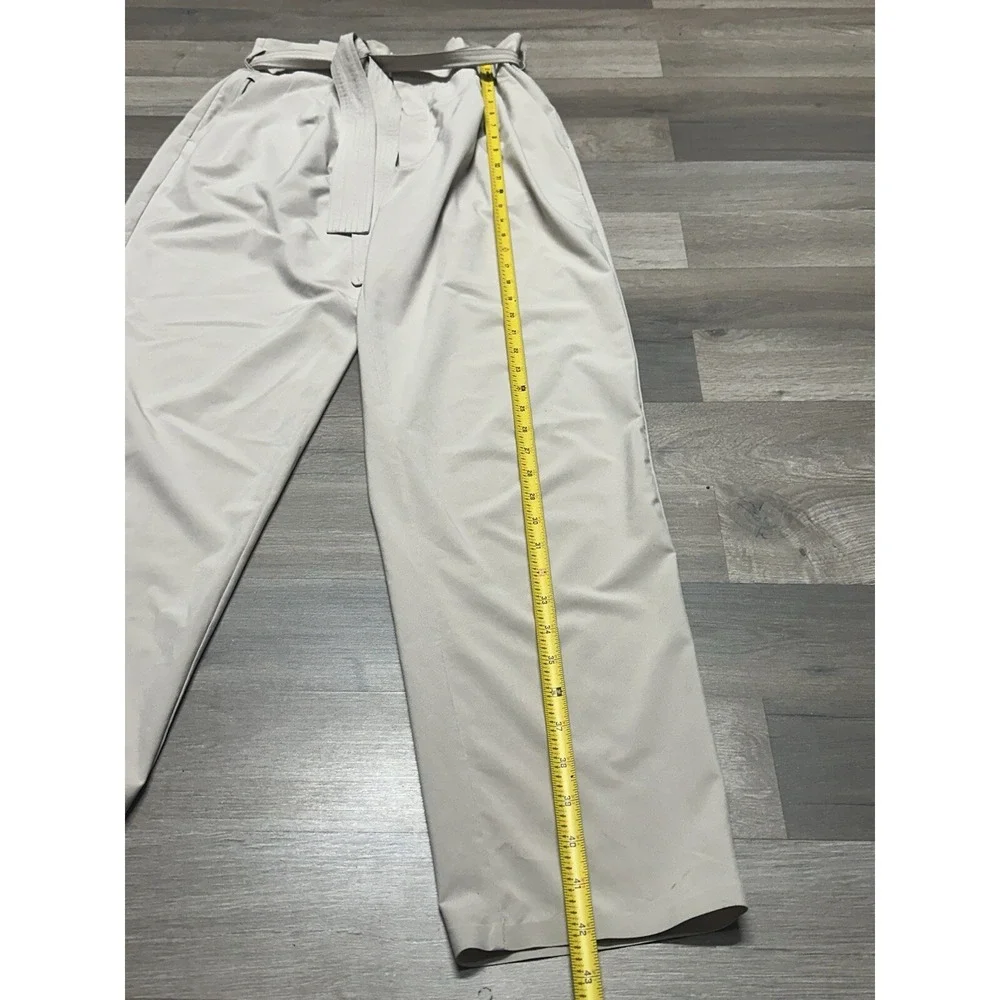 Athleta Skyline Pant II Womens 12T Brownstone Beige Lightweight Belted - Picture 11 of 13